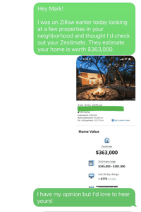 A real estate text message script.