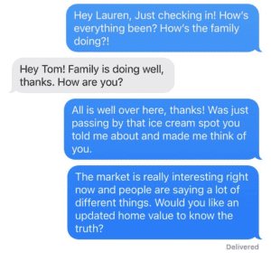 A real estate text message script.